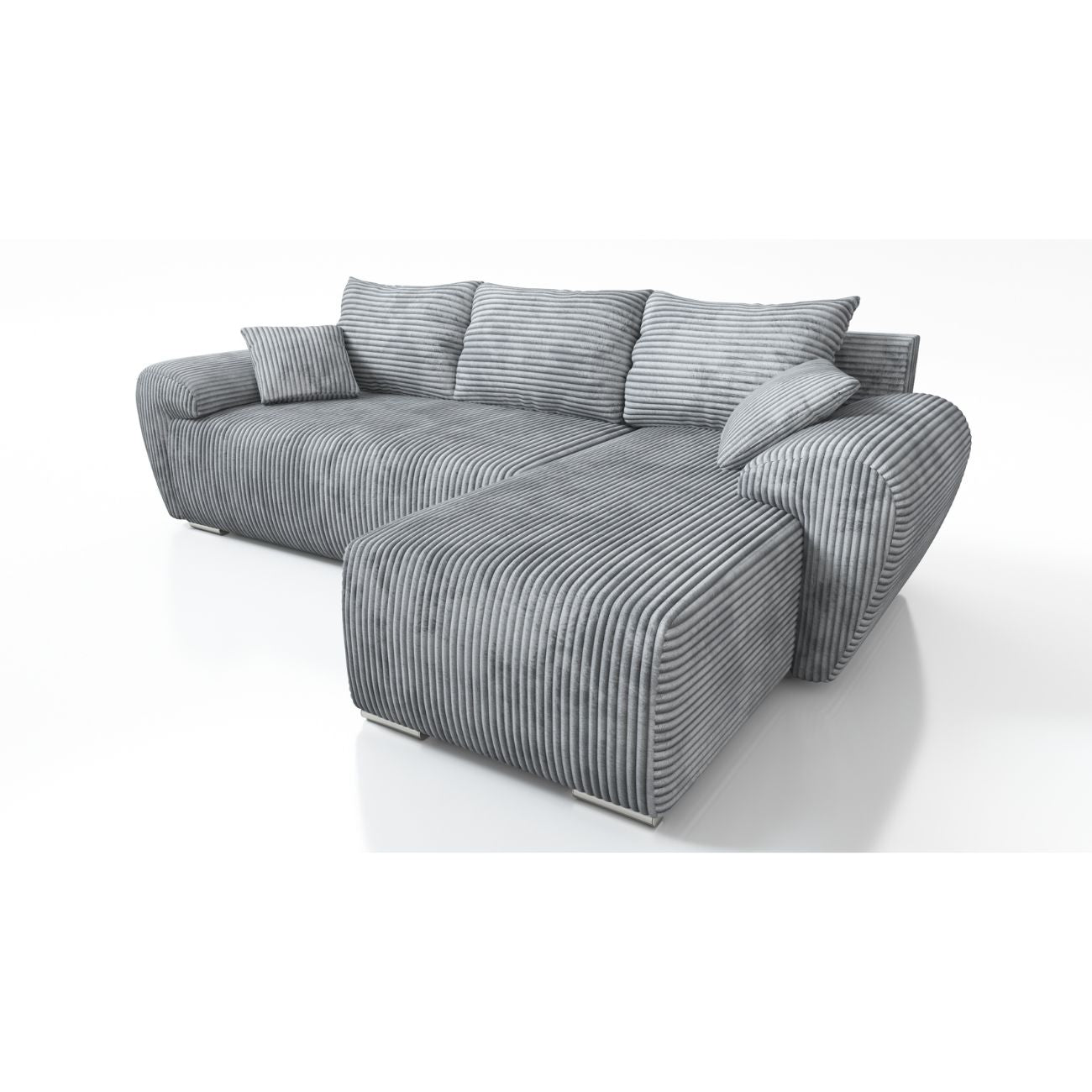 ZDJECIE NAROŻNIKA UBO NA BIAŁY TLE, NOWOCZESNY ROZKŁĄDANY NAROŻNIK + 5 PODUSZKE W ZESTAWIE. SREBRE NOGI BARDZO ŁATWY W ROZŁOŻENIU, TANIEJ NIŻ IKEA, AGATA MEBLE, TANIEJ NIŻ MEBLIFY