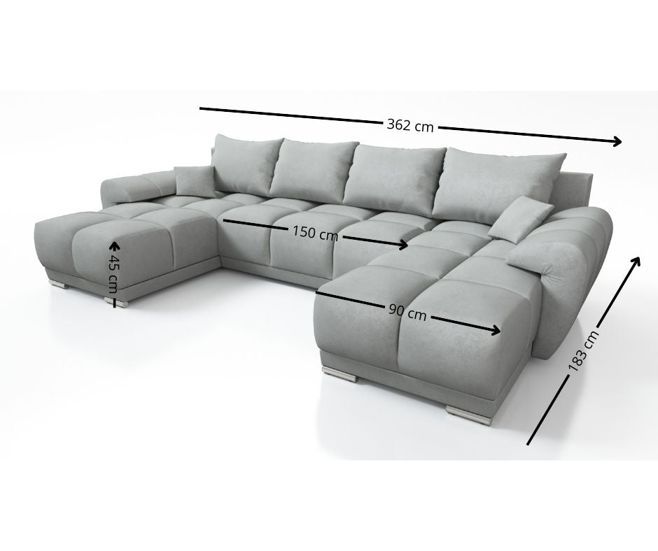 CZERWONY DUŻY NAROŻNIK ROZKŁADANY DO SALONU Z FUNKCJĄ SPANIA HONEY U