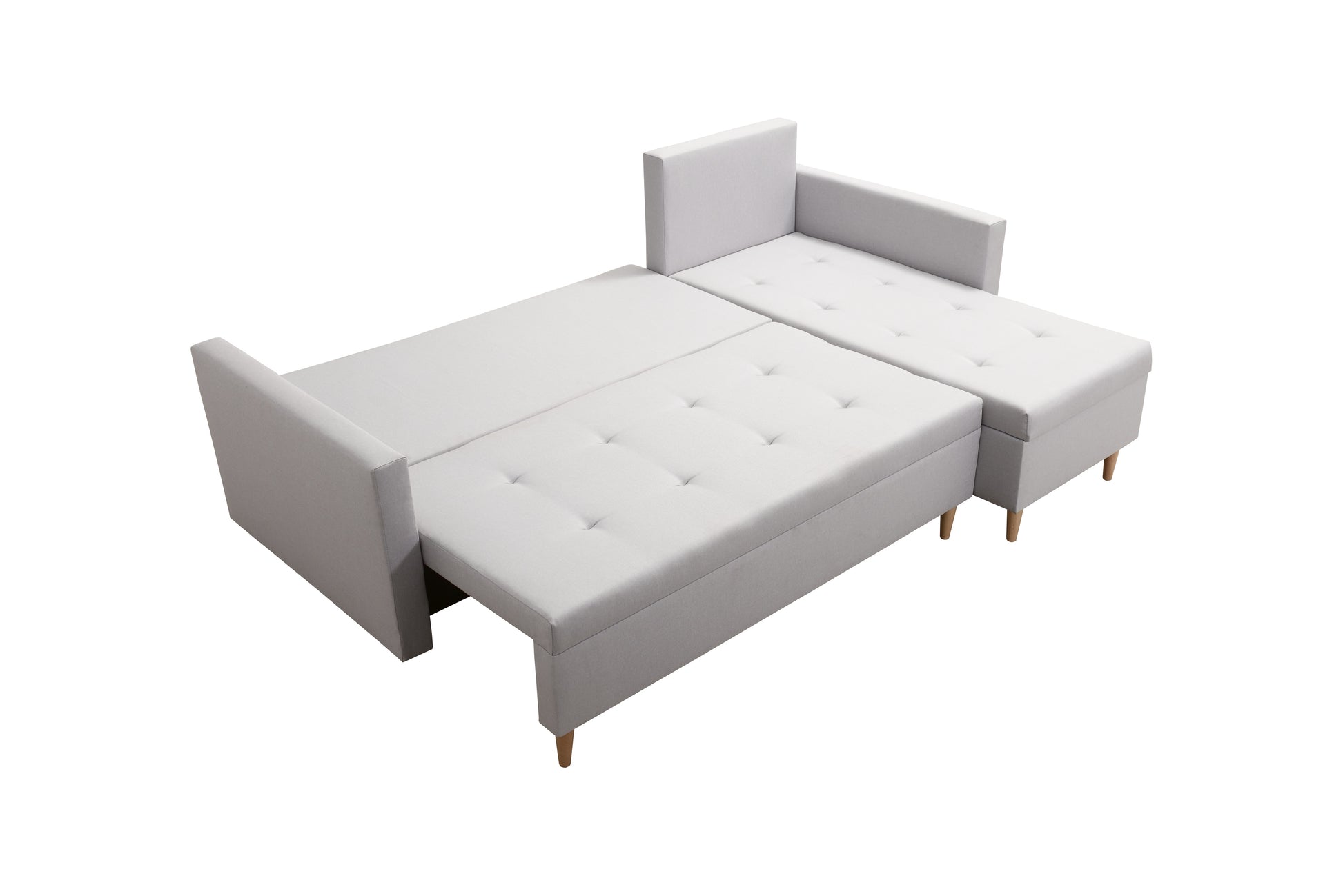 Nowoczesny narożnik skandynawski posiada funkcja spania o powierzchni 140x200 cm - idealna dla dwóch osób. Pikowany narożnik idealnie sprawdzi się w salonie, sypialni oraz innym wybranym przez klienta pokoju