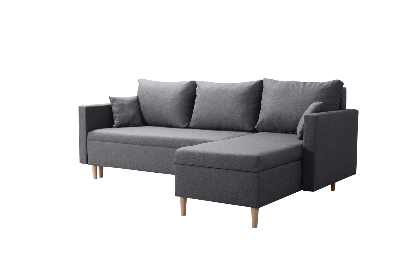 SCANDIK WYKONANY W TKANINIE SAWANA 05 GRAFIT . NAROŻNIK POSIADA 2 POJEMNIKI NA POSCIE, 5 PODUSZEK I DREWNIANE NÓŻKI . SCANDIK DMSM KUP JUŻ DZIŚ NISKA CENA, TANIO, TANIEJ NIŻ IKEA I AGATA MEBLE