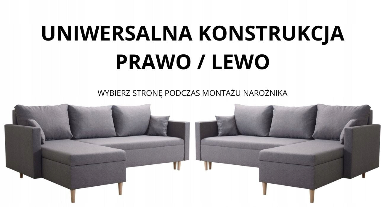 Mały narożnik rozkładany rogówka do salonu Scandik L 2x Pojemnik PROMOCJA -20%