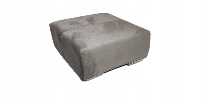 WYPRZEDAŻ SZARA SOFA DO SALONU KODA 2 SPRĘŻYNY FALISTE KANAPA DWÓJKA + pufa M0-85