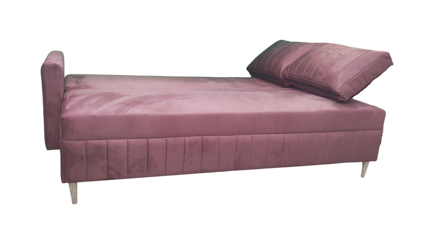 SOFA DO SALONU W SKANDYNAWSKIM STYLU Z FUNKCJA SPANIA IDEALNIE PREZENTUJE SIE NA DREWNIANYCH NÓZACH