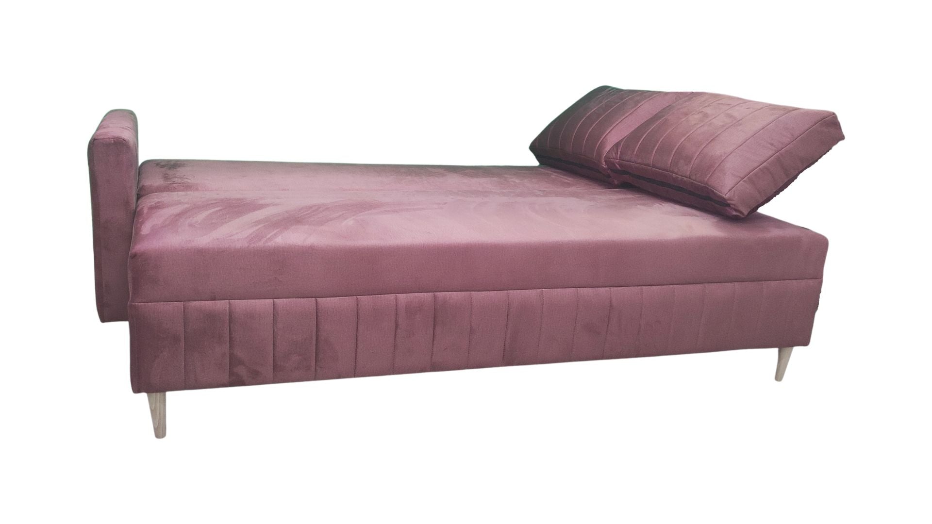 SOFA DO SALONU W SKANDYNAWSKIM STYLU Z FUNKCJA SPANIA IDEALNIE PREZENTUJE SIE NA DREWNIANYCH NÓZACH