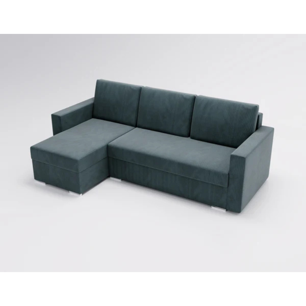 SZTRUKSOWY NAROŻNIK ROZKŁADANY Z FUNKCJĄ SPANIA ZOOM 2xPOJEMNIK BONELL DL