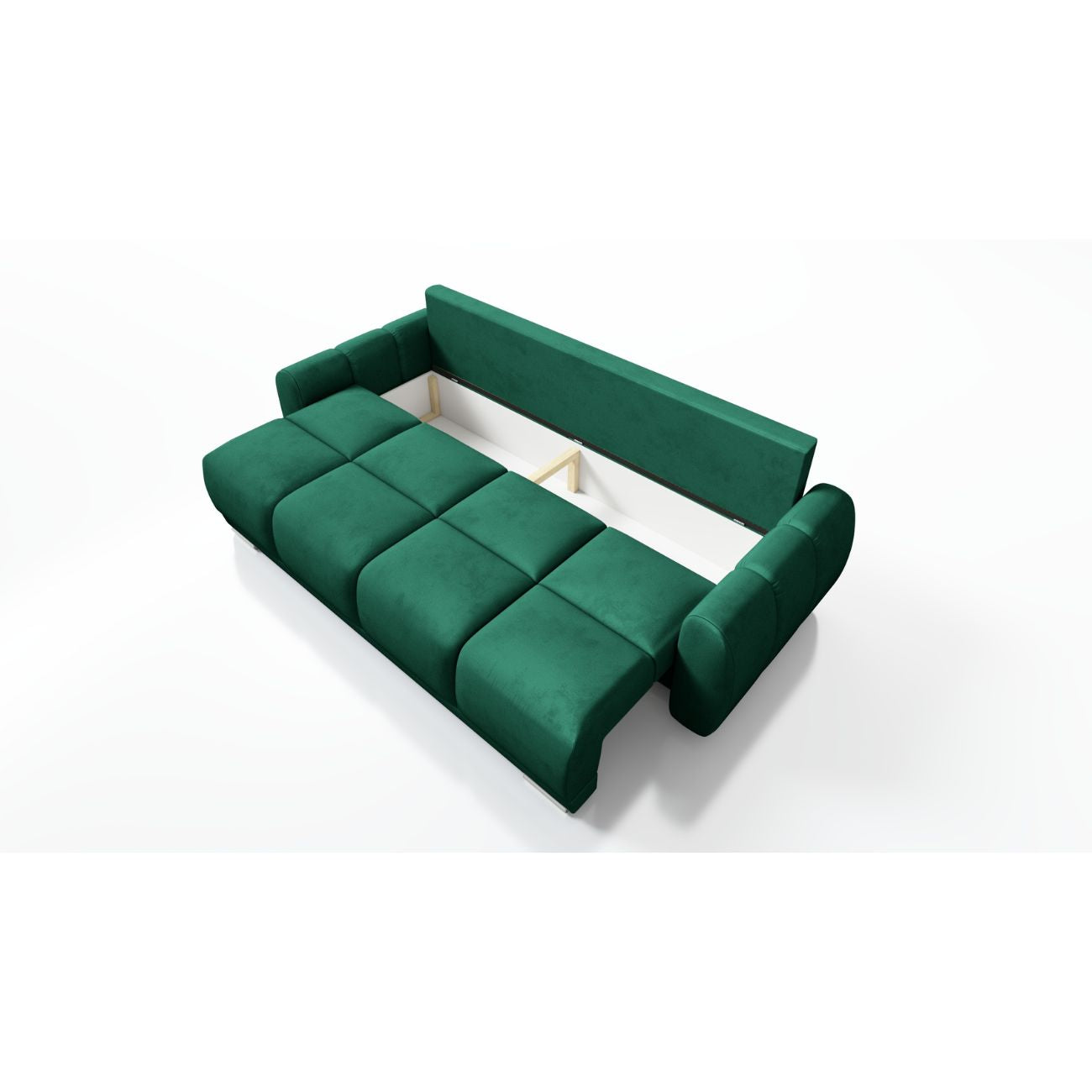 NOWOCZESNY ZESTAW DO SALONU ZIELONA KANAPA ROZKŁADANA + SOFA DWÓJKA HONEY