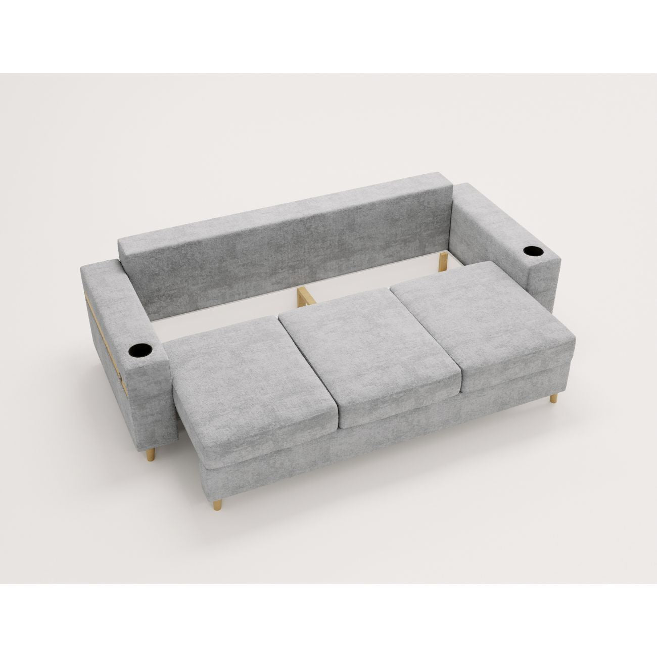 Sofa Capitol DMSM to rozkładana sofa z funkcją spania która posiada bardzo pojemny pojemnik na pościel. 2 wkłady na kubek, sok czy inny napój\