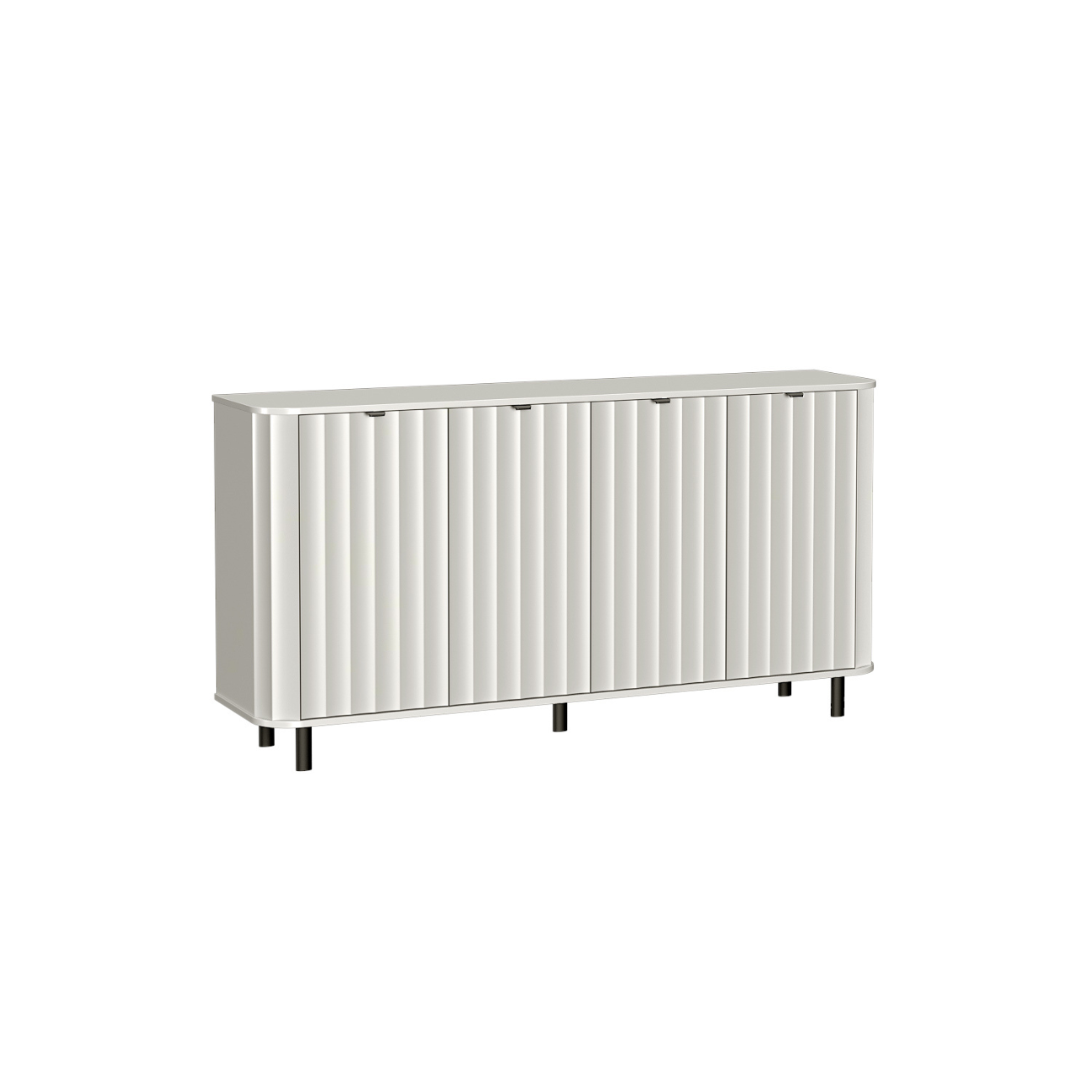 SZEROKA KOMODA NA UBRANIA NOVA TRZY SZAFKI 177 CM PÓŁKI CICHY DOMYK NÓŻKI