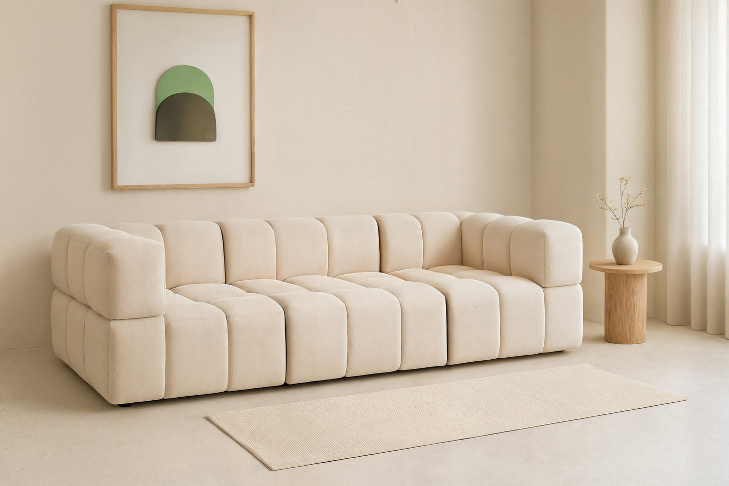 TRZYOSOBOWA SOFA MODUŁOWA KANAPA DO SALONU CLIXI 285 CM SPRĘŻYNY BOUCKLE