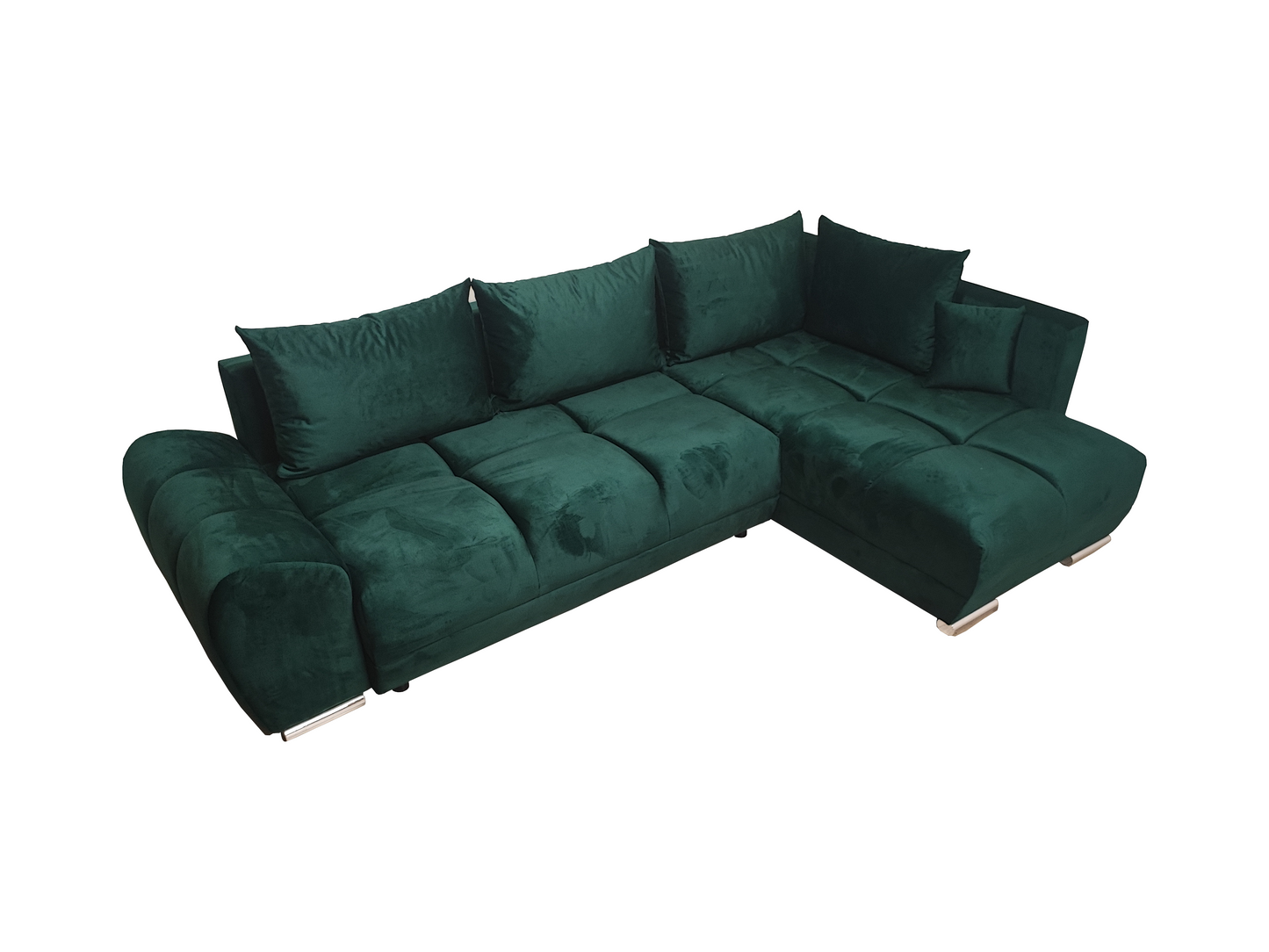 DUŻY NAROŻNIK ROZKŁADANY DO SALONU FOREST ROGÓWKA FUNKCJA WELUR POJEMNIK