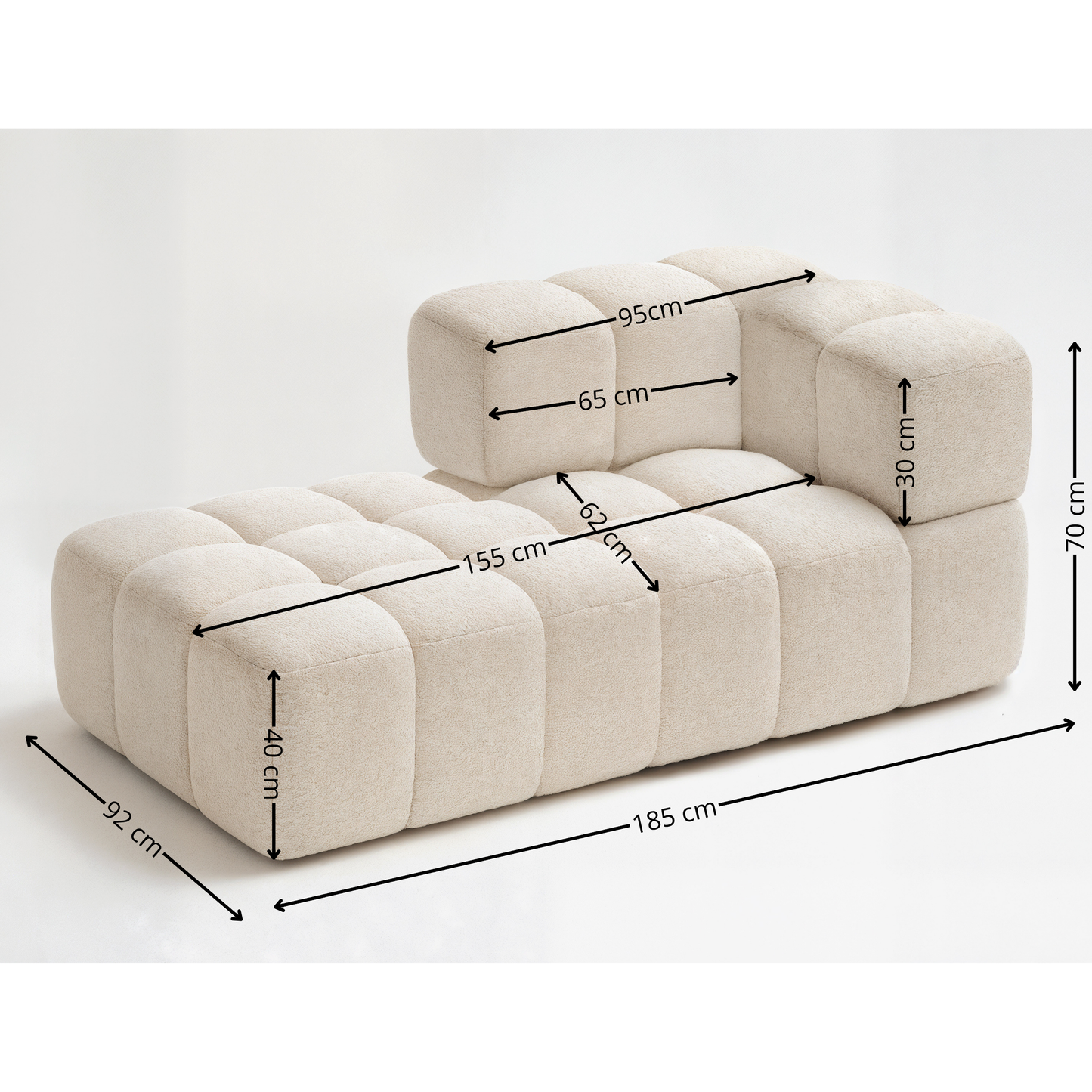 NOWOCZESNY PIKOWANY NAROŻNIK MODUŁOWY DO SALONU ROGÓWKA CLIXI MINI U 279 CM