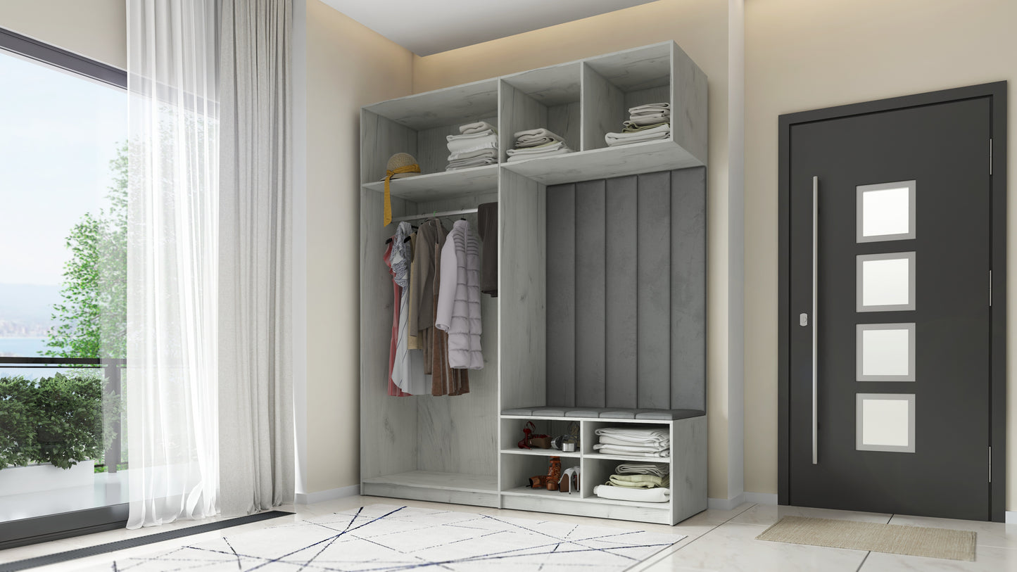 GARDEROBA DO PRZEDPOKOJU SZAFA NA UBRANIA NA KORYTARZ LILO V 200 CRAFT BIAŁY