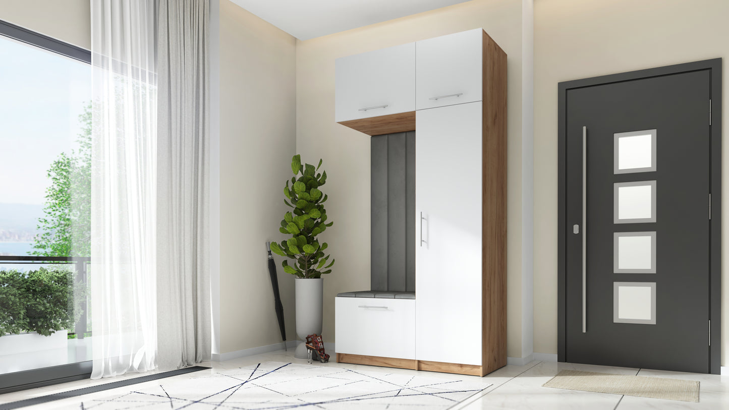 SZAFA NA UBRANIA DO PRZEDPOKOJU GARDEROBA NA KORYTARZ LILO 120 V BIAŁA