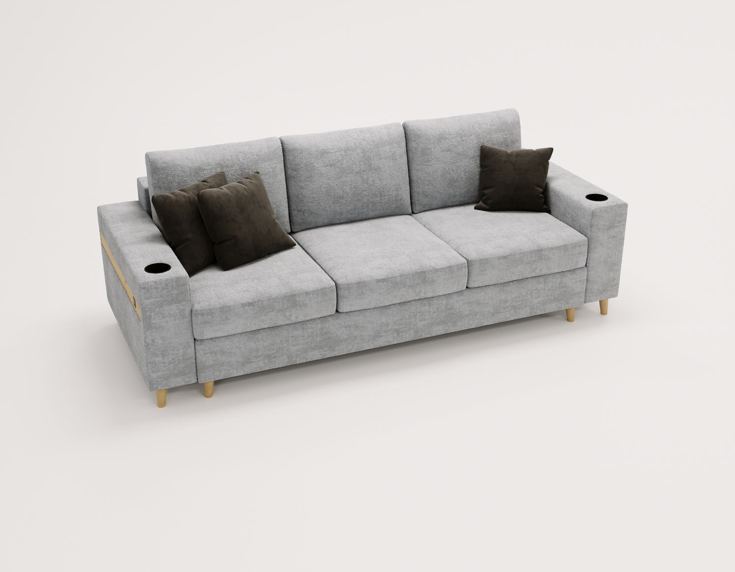 SOFA CAPITOL W DMSM ! 3 MAŁE PODUSZKI, DREWNIANE NÓŻKI, WŁACZNIK USB, STYL I ELEGANCJA !