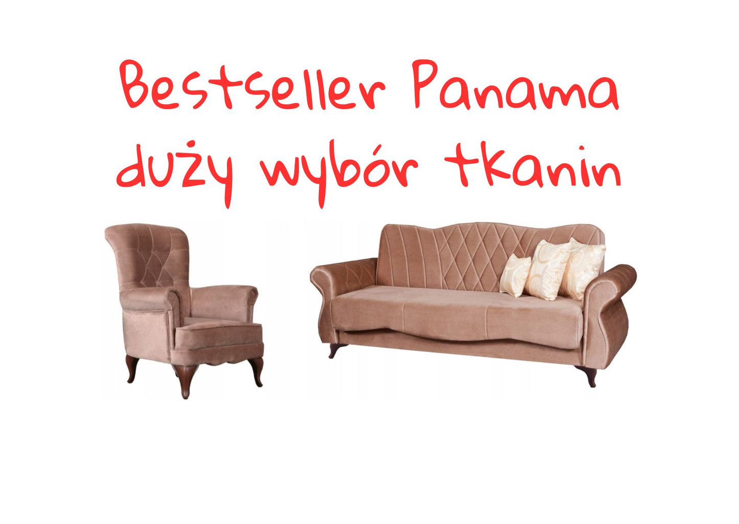 Zestaw wypoczynkowy Glamour 3+1 wersalka + fotel