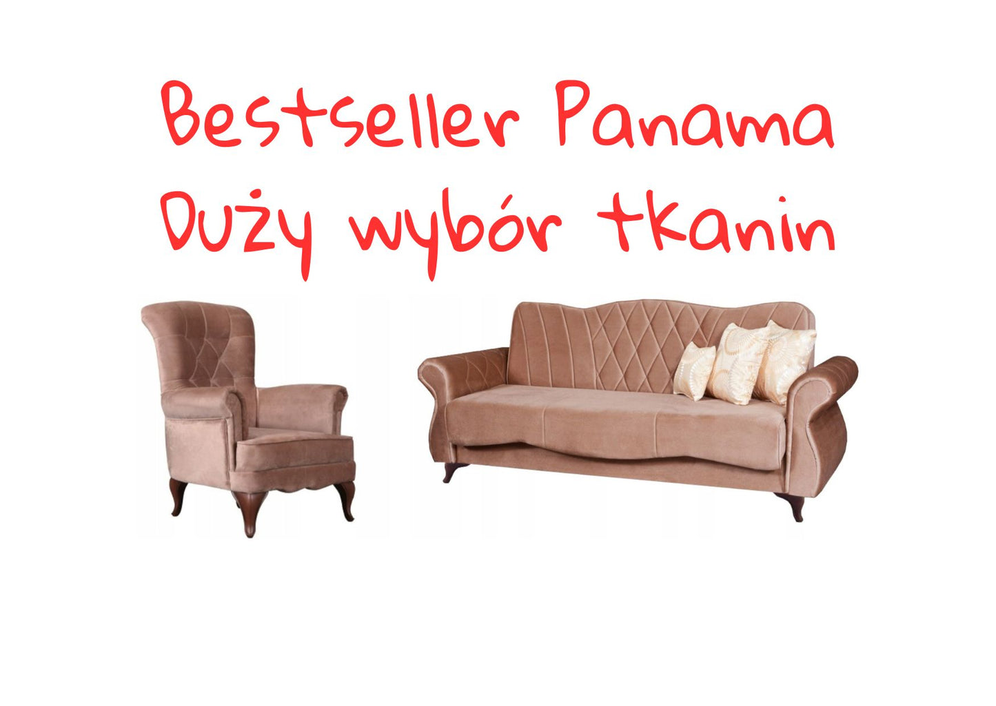 Zestaw wypoczynkowy Glamour 3+1 wersalka + fotel - wybór tkanin