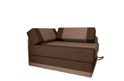 Brązowy fotel tapczan sofa rozkładana regulowana długość MIKI prezentuje się elegancko oraz pasuje do wielu mebli w kolorze drewna.