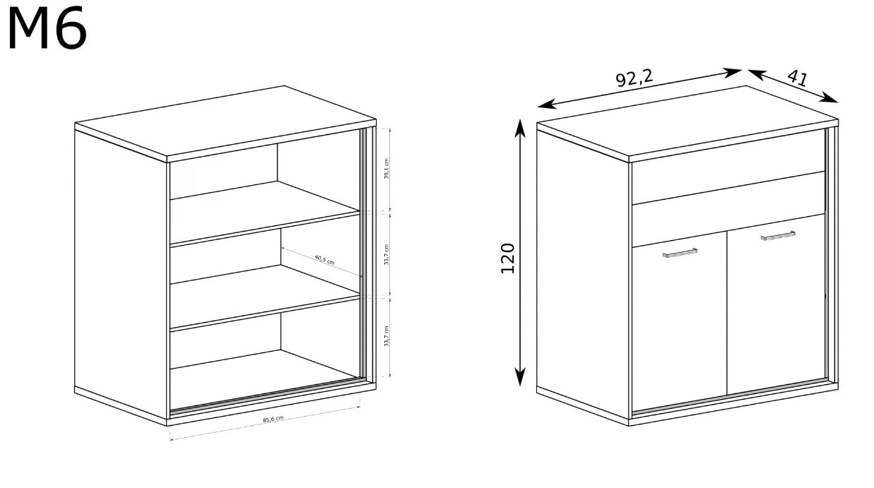 POJEMNA KOMODA HIKORA ITALIA 2 SZUFLADY NOGI DEKOR LED