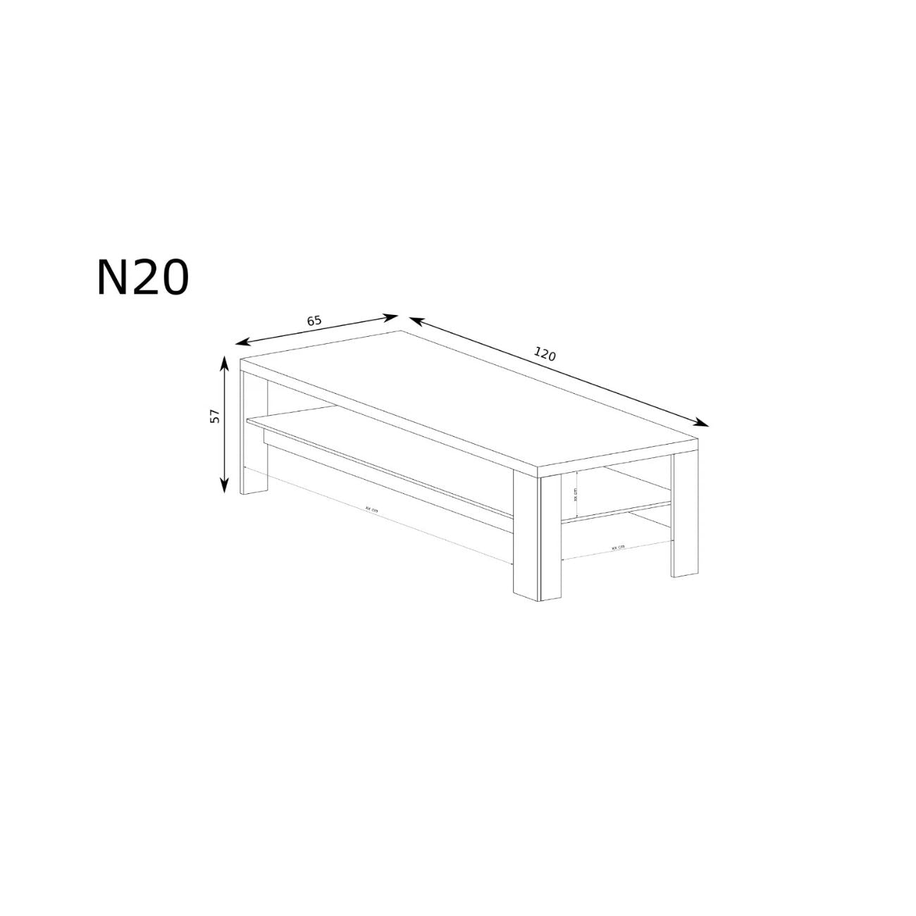 STOLIK KAWOWY ŁAWA ŁAWOSTÓŁ 120X65 BOHO PÓŁKA