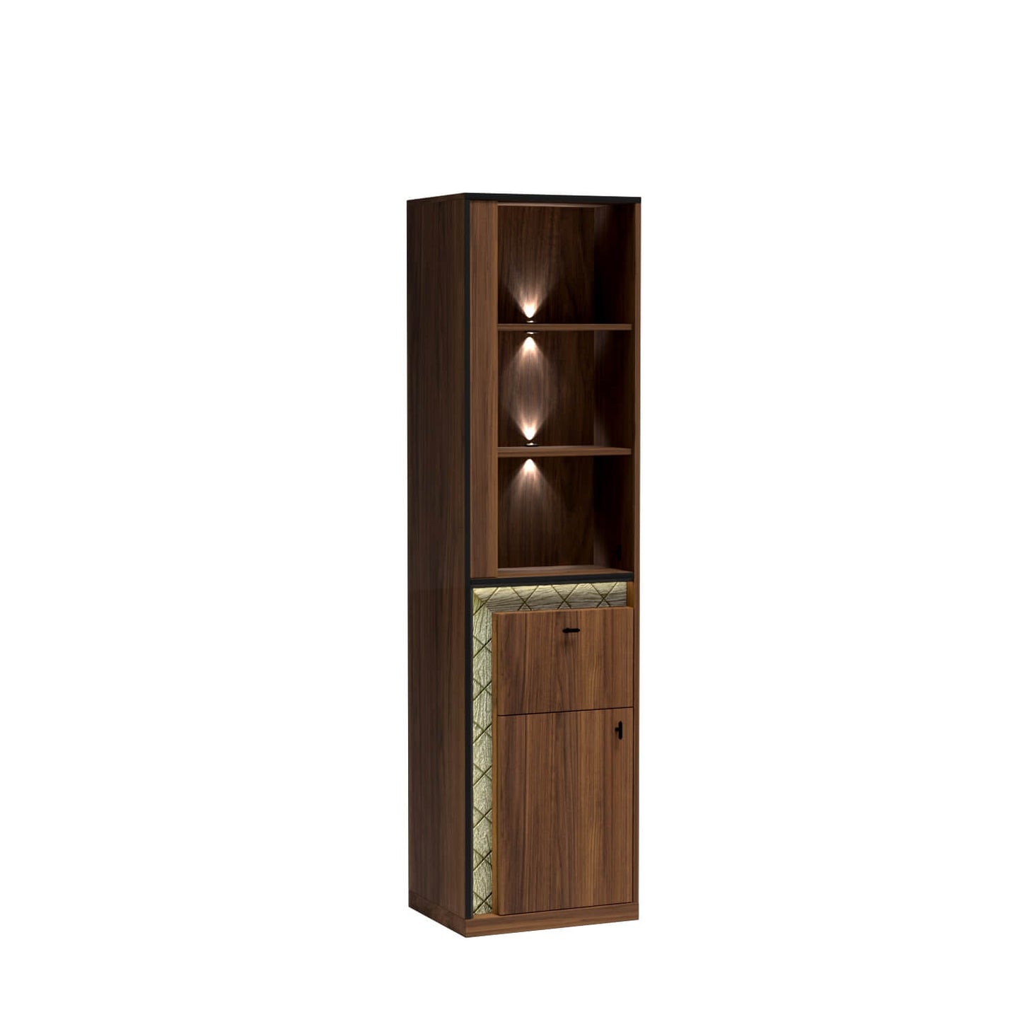 WITRYNA PODŚWIETLANA LED ORZECH WOOD