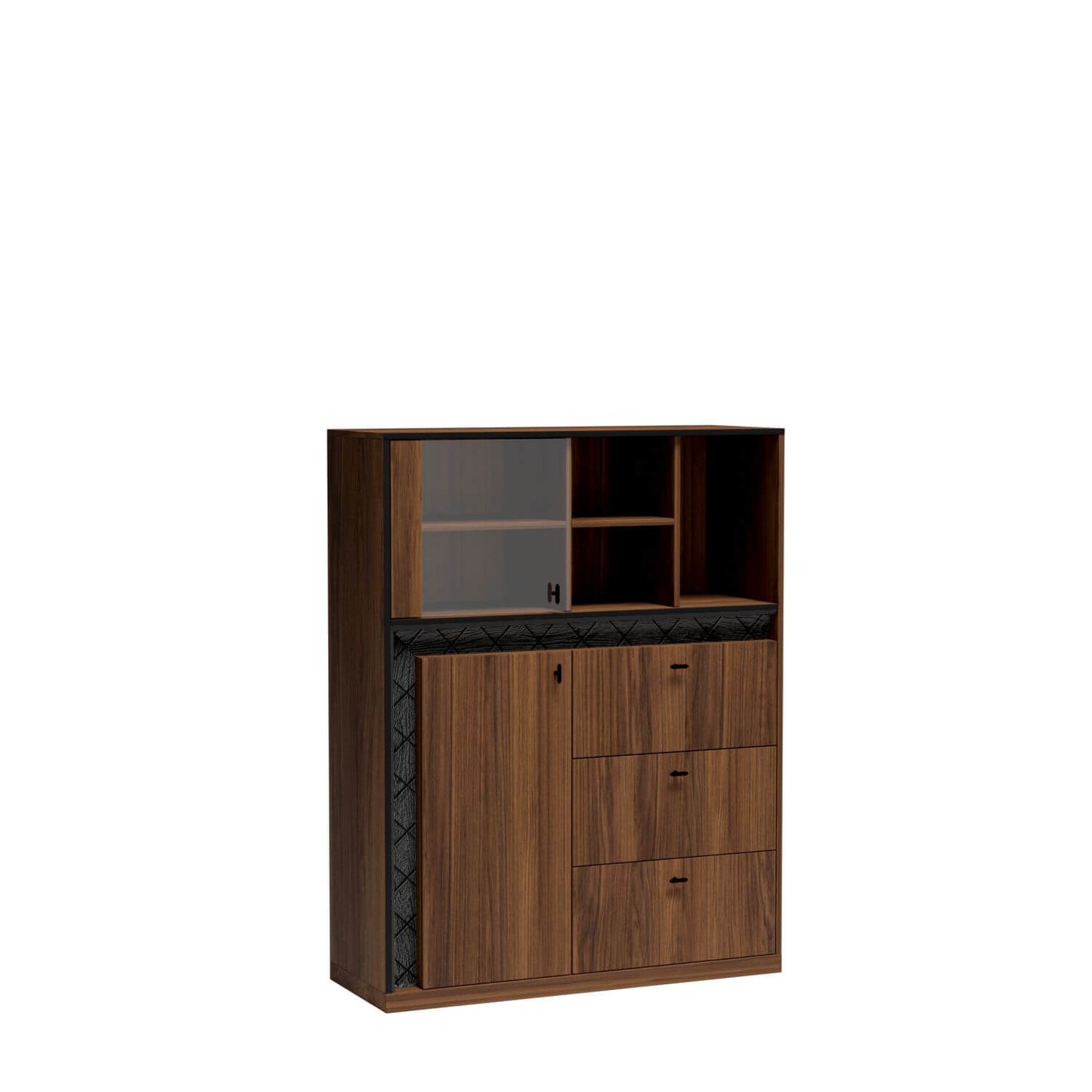 WITRYNA KREDENS WOOD LED GRATIS ORZECH