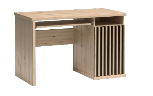 Biurko komputerowe półka Artisan Lamele dostępne na dmsm.pl to nowoczesny mebel zarówno do pokoju młodzieżowego, jak i gabinetu, czy biura. Będące ostatnio hitem w meblarstwie lamele dodają niebanalnego charakteru. Nowoczesna kolorystyka artisan sprawia, że biurko będzie wyglądało modnie i elegancko.