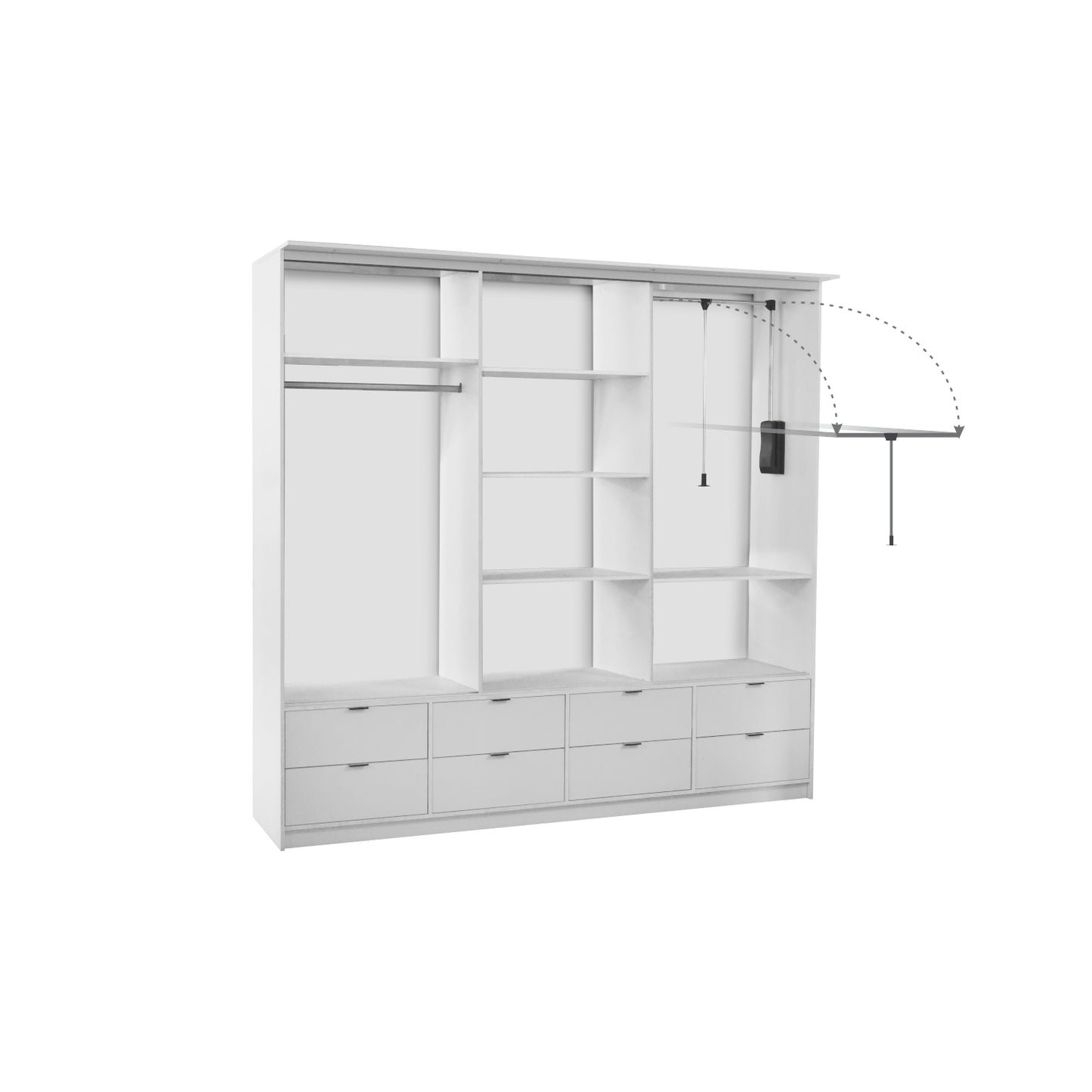 Pojemna szafa przesuwna z lustrem Malaga 250 cm LED