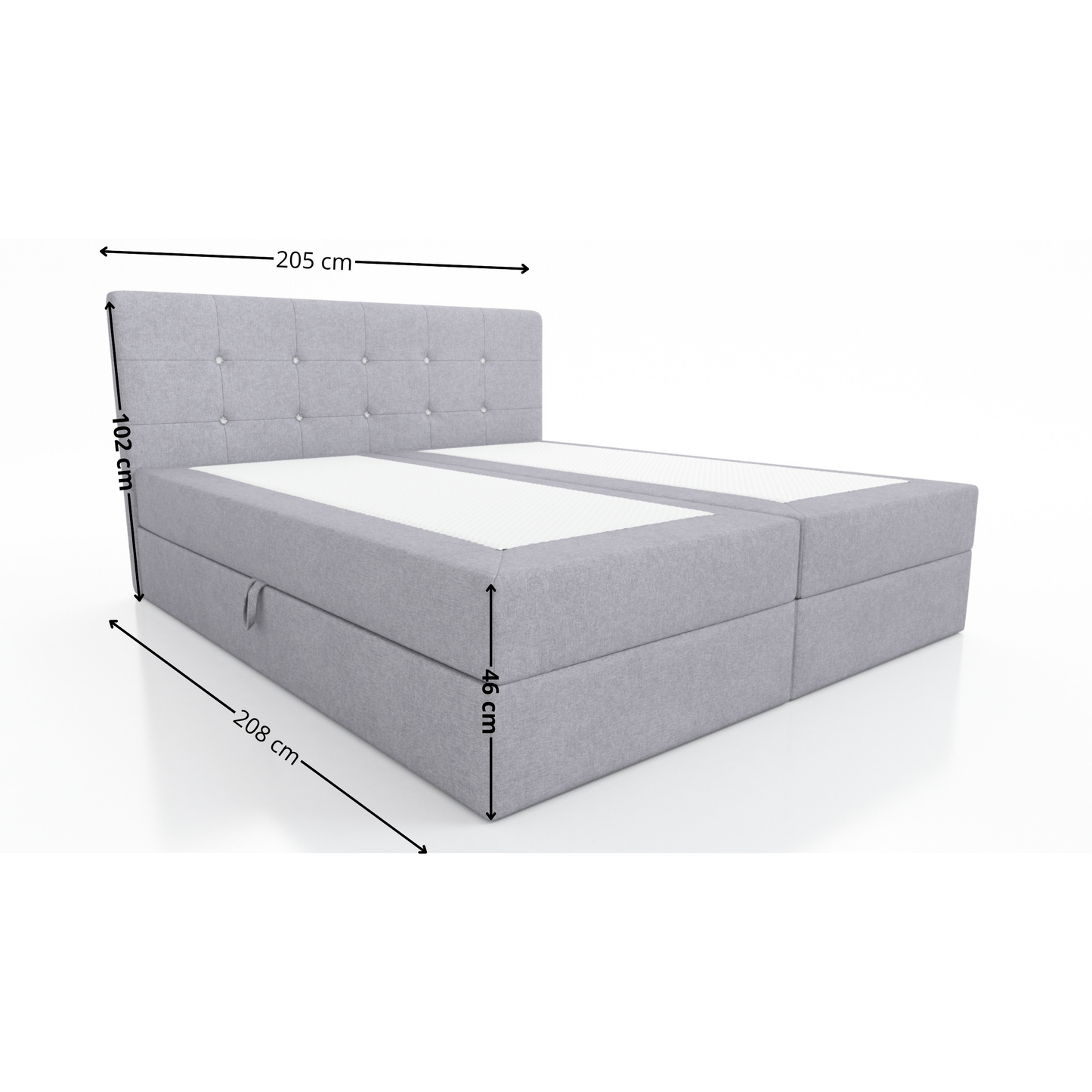 ŁÓŻKO KOTYNENTALNE GLAM BOSS SPRĘŻYNY BONELL 2x POJEMNIK KRYSZTAŁKI 160x200  PROMOCJA -20 %