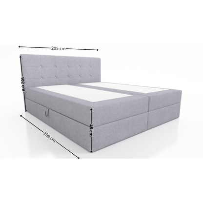 ŁÓŻKO KOTYNENTALNE GLAM BOSS SPRĘŻYNY BONELL 2x POJEMNIK KRYSZTAŁKI 160x200  PROMOCJA -20 %
