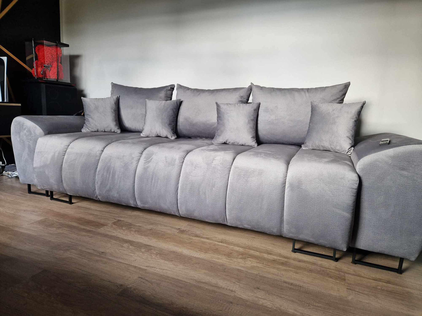 sofa/kanapa z FUNKCJA SPANIA TKANINA PLAMOODPORNA Automat DL ułatwiający rozkładanie