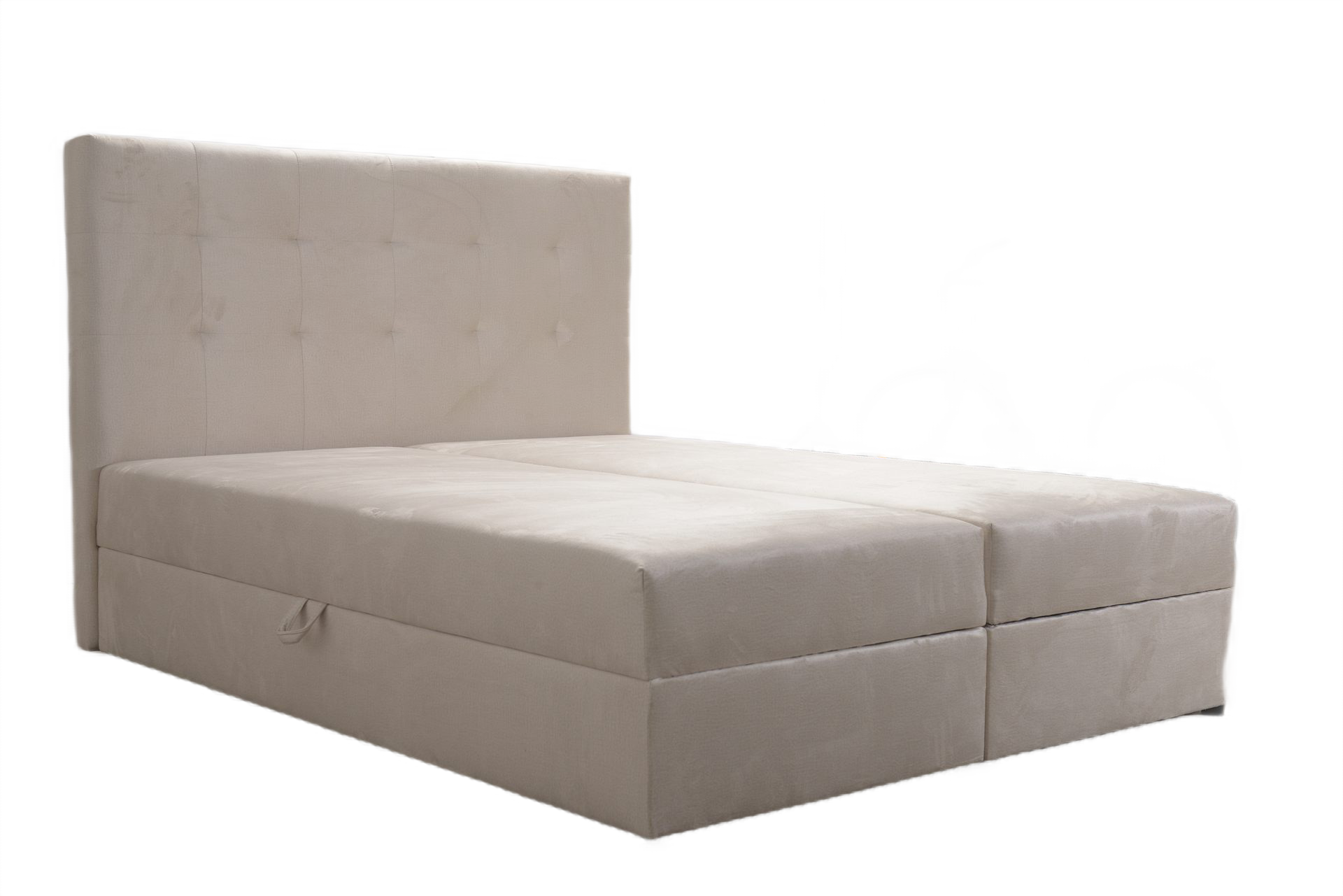 Tanie łóżko kontynentalne 140x200 cm z dwoma pojemnikami na pościel taniej niż IKEA Bodzio Agata