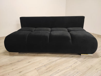 Czarna Kanapa sofa rozkładana z funkcją spania Honey Mini sprężyny pojemnik