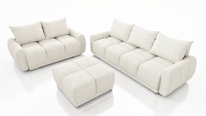 zestaw wypoczynkowy  honey 3 + honey 2 + pufa honey honey 3 funkcja spania pojemnik na pościel