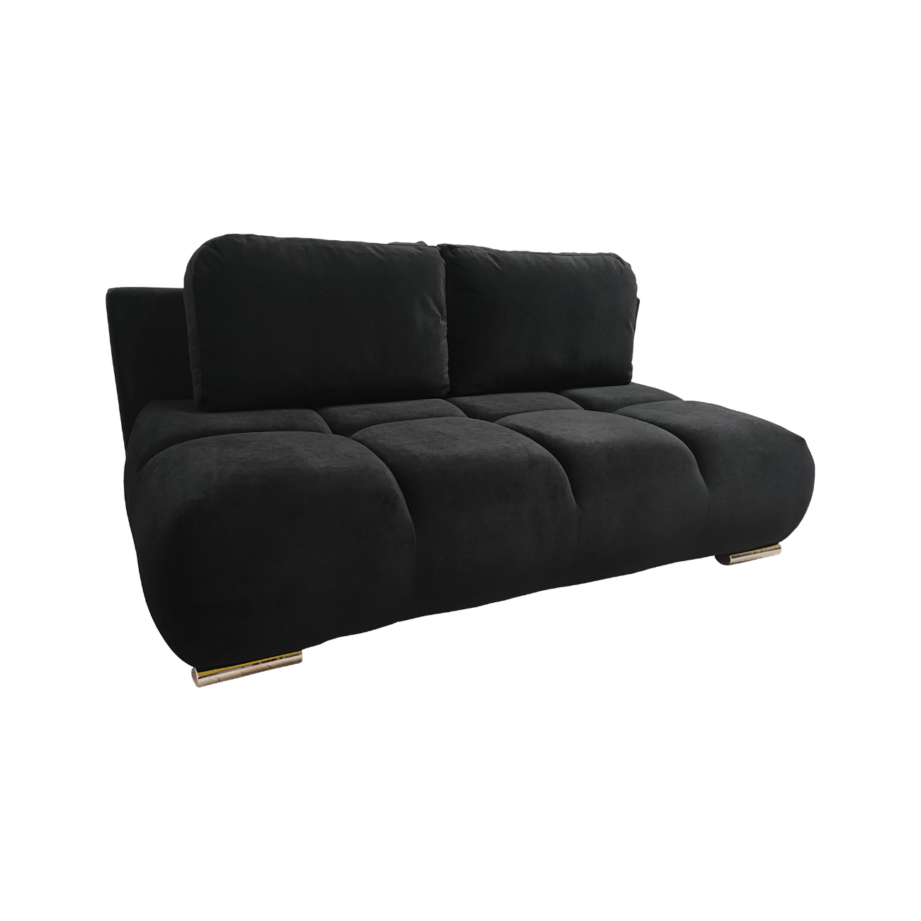 Czarna Kanapa sofa rozkładana z funkcją spania Honey Mini sprężyny pojemnik
