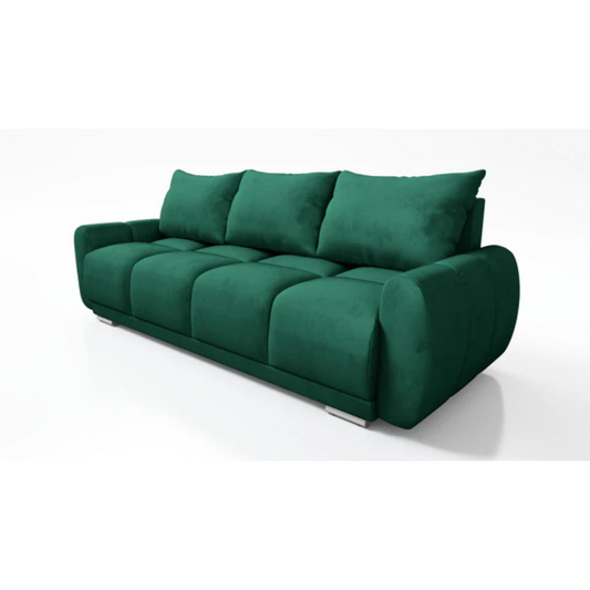 ZIELONA KANAPA SOFA WERSALKA DO SALONU HONEY 234 cm POJEMNIK SPRĘŻYNY WELUR
