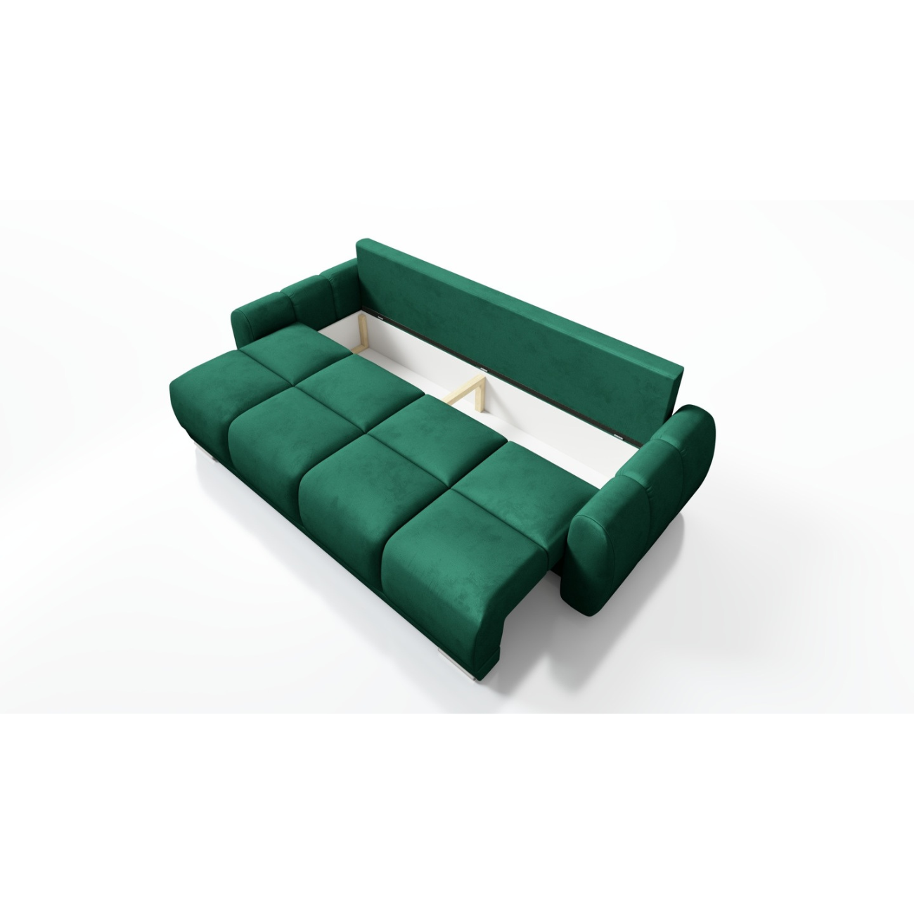 Kanapa rozkładana – sofa 3-osobowa z funkcją spania | Sprężyny, welur, pojemnik | PROMOCJA – dostępne kolory: MO-95, MO-29