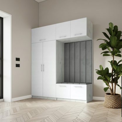 GARDEROBA DO PRZEDPOKOJU SZAFA NA UBRANIA NA KORYTARZ LILO V 200 CRAFT BIAŁY