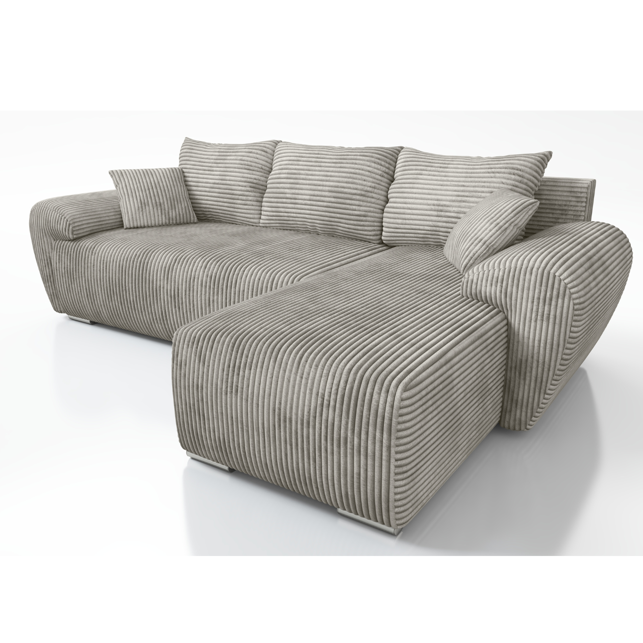 NAROŻNIK W SZTRUKSIE  ROZKŁADANY Z FUNKCJĄ SPANIA UBO ROGÓWKA TOP SZTRUKS 276 CM