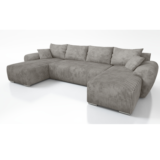 DUŻY NAROŻNIK ROZKŁADANY SZTRUKSOWY Z FUNKCJĄ SPANIA UBO XL 365 CM SZTRUS SPRĘŻYNY