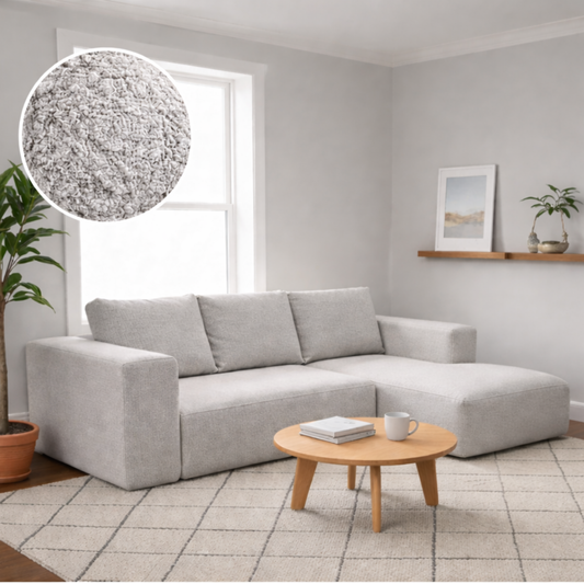 SZARY NAROŻNIK ROZKŁADANY Z FUNKCJĄ SPANIA POJEMNIK NA POŚCIEL  BELLA BARANEK BUCKLA