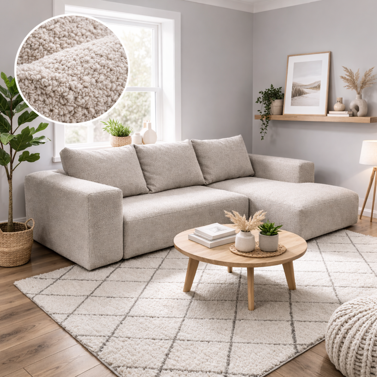 NAROŻNIK ROZKŁADANY Z FUNKCJĄ SPANIA POJEMNIK NA POŚCIEL  BELLA BARANEK BUCKLA