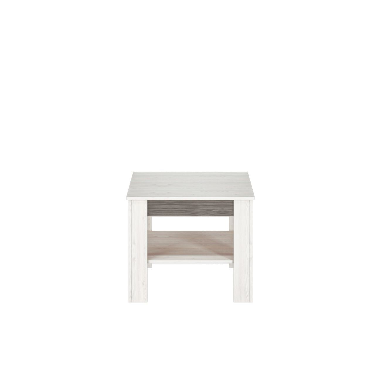 Zdjęcie przedstawiające kwadratowy stolik kawowy Blanka do salonu. Mały stolik kawowy to praktyczne rozwiązanie do małego salonu.
