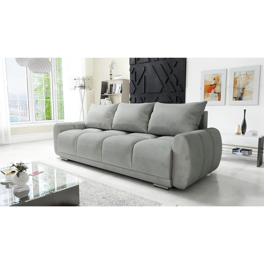 trzyosobowa sofa do salonu metalowe nogi 3 poduszki 