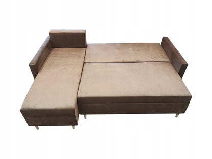 SKANDYNAWSKI NAROŻNIK ROZKŁADANY Z FUNKCJĄ SPANIA SCANDIK WELUR BONELL DL TKANINA PLAMOODPORNA