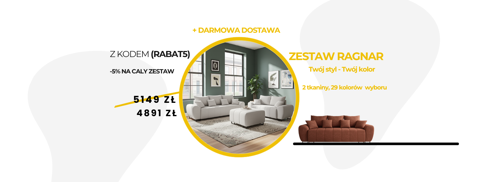 ZESTAW WYPOCZYNKOWY DO SALONU , SOAF, PUFA 3+2+1 PROMOCJA, TANI ZESTAW, WYPOCZYNOW ZESTAW, MEBLE WIERUSZÓW, SALON EBLOWY WIERUSZÓW. 