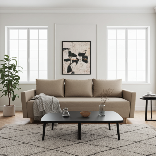 KANAPA ROZKŁADANA FUNKCJA SPANIA SOFA Z POJEMNIKIEM SCANDIK BONELL 210 CM