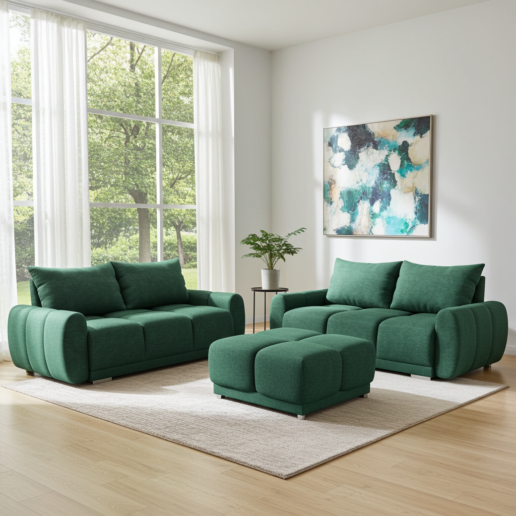 zestaw wypoczynkowy DO SALONU honey 3 + honey 2 + pufa honey honey 3 funkcja spania pojemnik na pościel PROMOCJA CENTAUR BARANEK