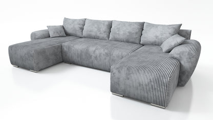 DUŻY NAROŻNIK ROZKŁADANY Z FUNKCJĄ SPANIA UBO XL 365 CM SZTRUS SPRĘŻYNY