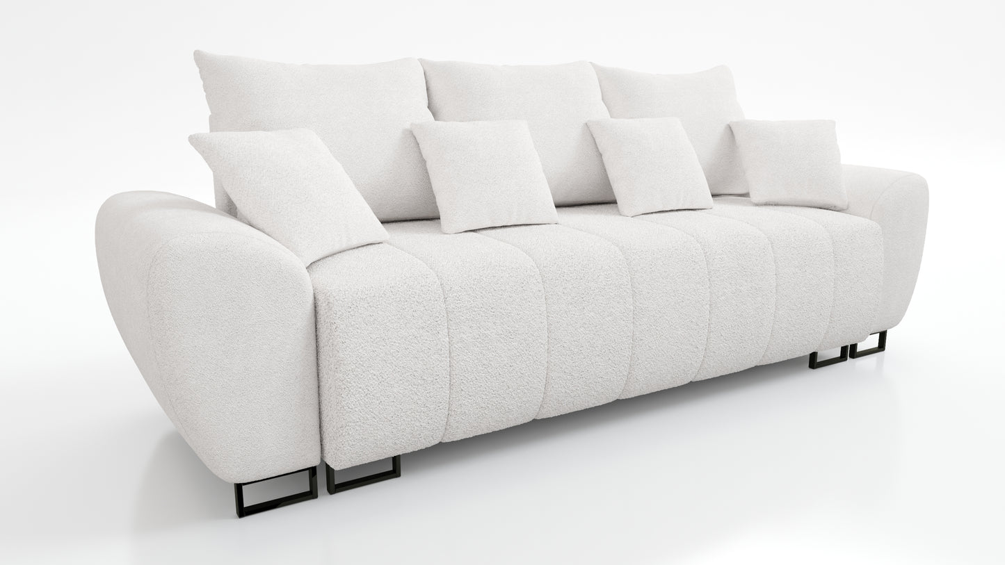 Sofa to idealne połączenie funkcjonalności, komfortu i elegancji. Dzięki solidnej konstrukcji i zastosowaniu wysokogatunkowych materiałów, zapewnia wygodę i trwałość