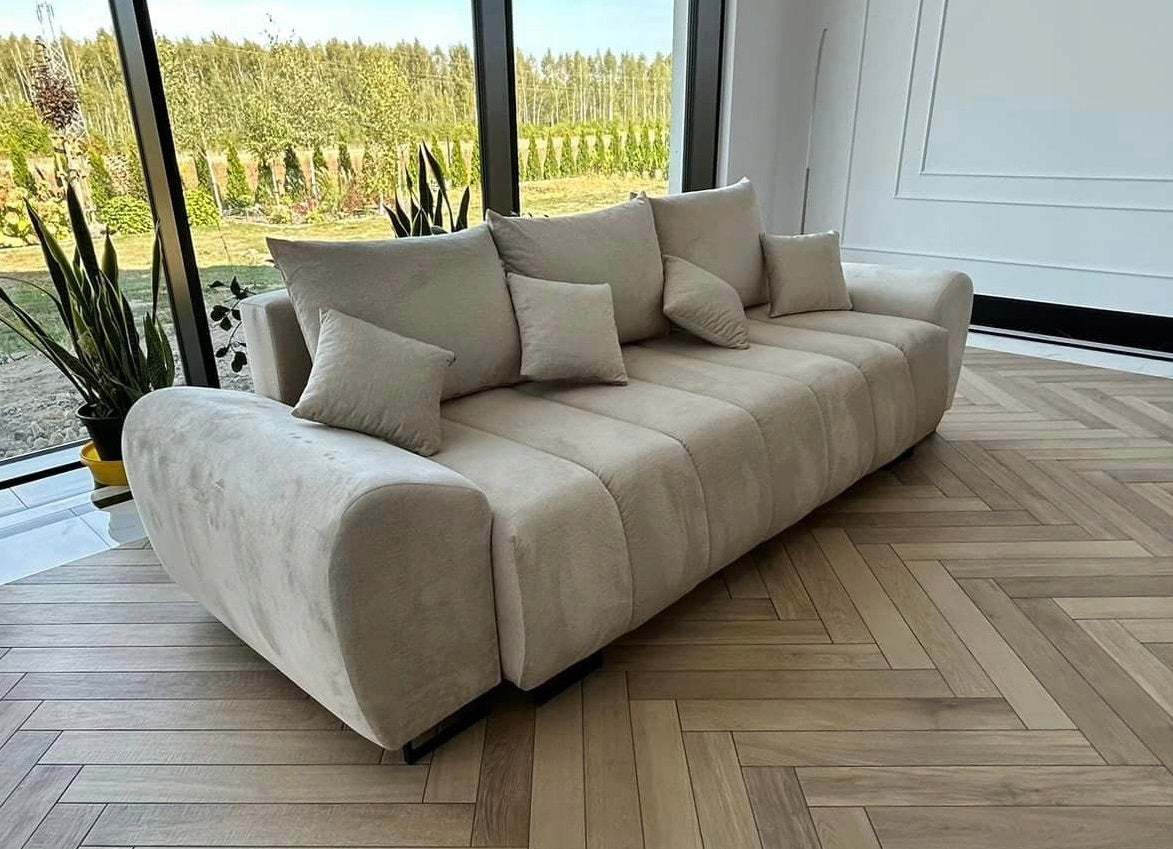 sofa/kanapa z FUNKCJA SPANIA TKANINA PLAMOODPORNA Automat DL ułatwiający rozkładanie